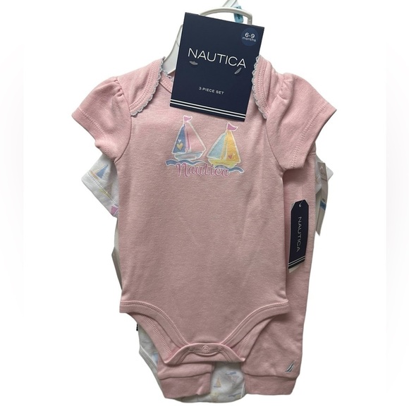 Nautica 3 Piece Bodyset Set Girls 6-9 Months New With Tags - Picture 1 of 10